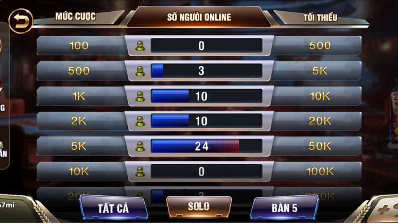 Sâm Lốc M88 3 Bàn chơi Sâm Lốc với đa dạng các mức cược