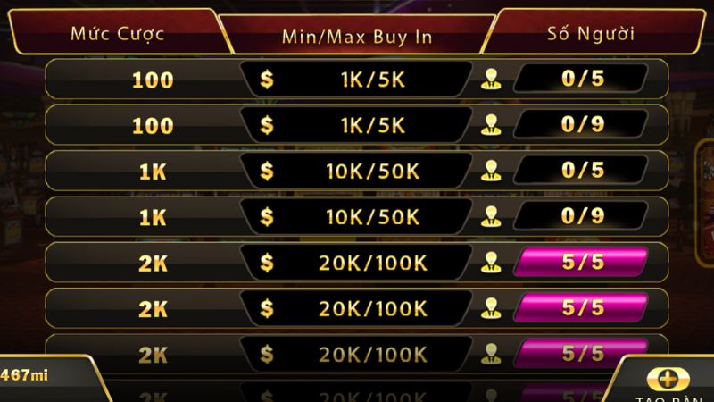 Poker 3D M88 3 Đa dạng các bàn chơi và mức cược Poker 3D để trải nghiệm