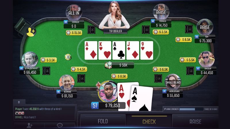 Poker 3D M88 2 Giao diện chơi Poker 3D