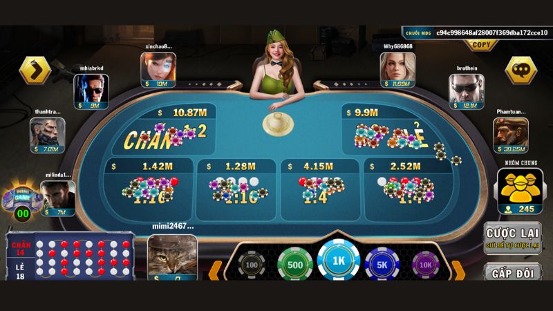 Giao diện chơi xóc đĩa MD5