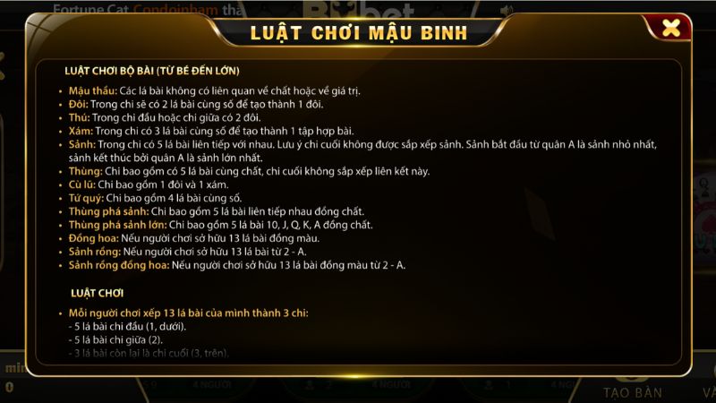 Mậu binh M88 1 Hướng dẫn chơi mậu binh chi tiết tại M88