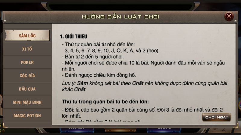 Sâm Lốc M88 1 Hướng dẫn chơi sâm lốc cụ thể tại nhà cái M88