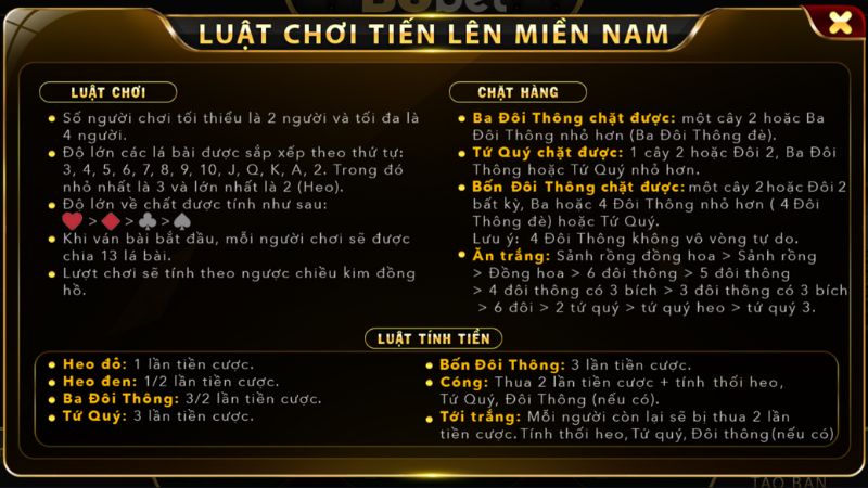 Tiến Lên Miền Nam M88 1 Luật chơi Tiến Lên Miền Nam được quy định rõ ràng tại nhà cái