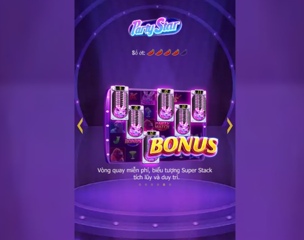 Nổ hũ Ngôi sao tiệc tùng M88 1 Nổ hũ Ngôi sao tiệc tùng lấy chủ đề về một bữa tiệc đêm sôi động