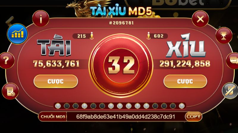 Tài xỉu MD5 M88 1 Trò chơi tài xỉu MD5 cung cấp 2 cửa cược chính